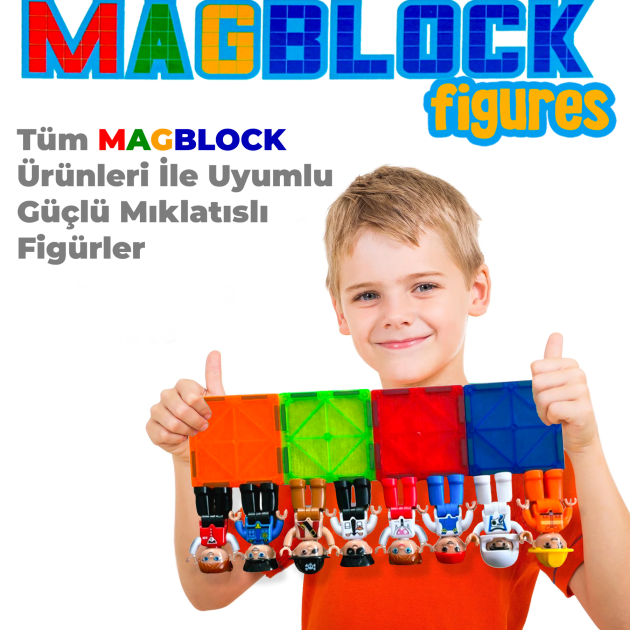 8 Adet Mıknatıslı Figür Oyuncak - Tüm Markalarla Uyumlu