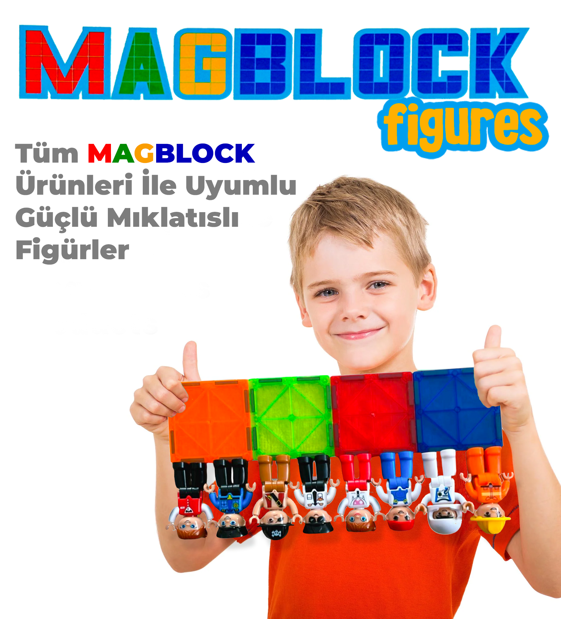 8 Adet Mıknatıslı Figür Oyuncak - Tüm Markalarla Uyumlu