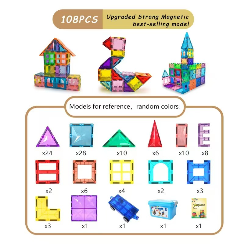 108 Parça Manyetik Yapı Blokları - Görsel 2